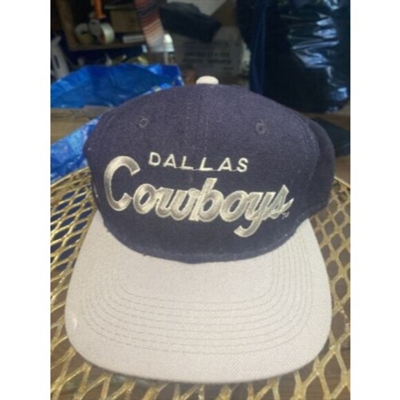 Vintage 90s Sports Specialties Dallas Cowboys Script Logo SnapBack Hat 7 1/8 - Picture 1 of 7